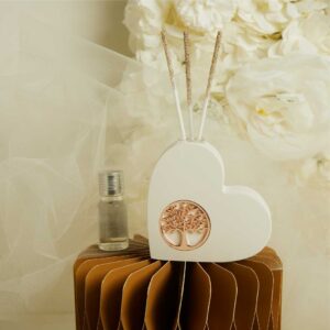 DIFFUSORE CUORE CON  ALBERO DELLA VITA ORO ROSA