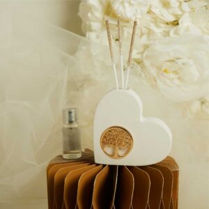 DIFFUSORE CUORE CON  ALBERO DELLA VITA ORO