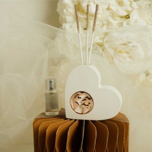 DIFFUSORE CUORE  CON MONDO ORO ROSA