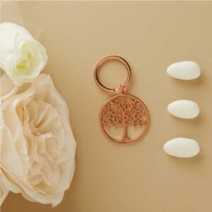 PORTACHIAVI GRANDE ALBERO DELLA VITA ORO ROSA