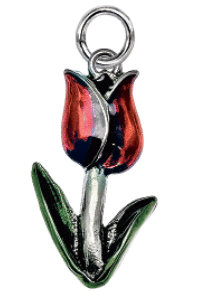 Ciondolo tulipano rosso trasparente