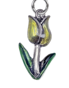 Ciondolo tulipano giallo trasparente