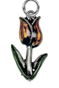 Ciondolo tulipano arancione trasparente