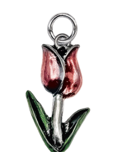 Ciondolo tulipano rosa trasparente