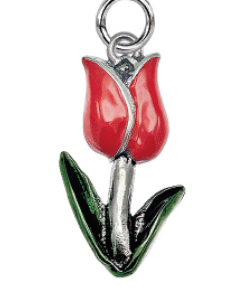 Ciondolo tulipano rosso coprente