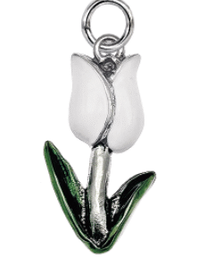 Ciondolo tulipano bianco coprente