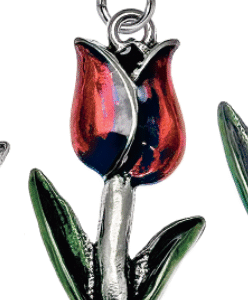 Ciondolo tulipano rosso trasparente