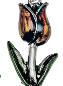 Ciondolo tulipano arancione trasparente