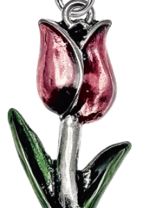 Ciondolo tulipano rosa trasparente