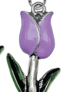 Ciondolo tulipano viola coprente