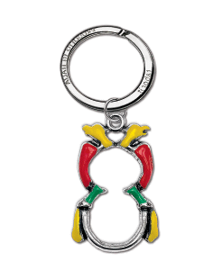 Portachiavi asso denari smalto + scatola