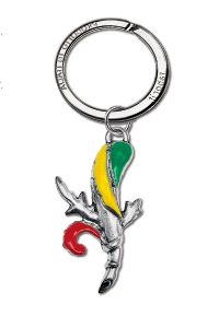 Portachiavi asso bastoni smalto + scatola