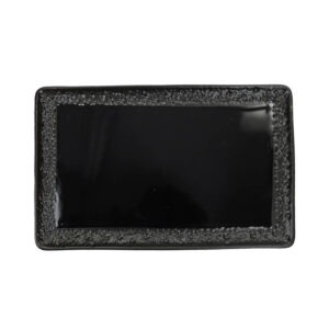 VASSOIO RETTANGOLARE BOLLE NERO CM 32x20,5 STONEWARE