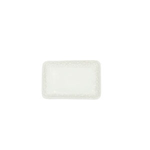 VASSOIO RETTANGOLARE BOLLE BIANCO CM 15x10 STONEWARE