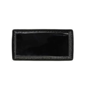 VASSOIO RETTANGOLARE BOLLE NERO CM 29x14,5 STONEWARE