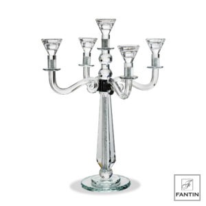 CANDELABRO CRISTALLO 5 FIAMME  CM. Ø40XH51