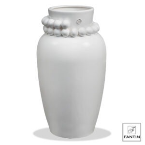 VASO CERAMICA PERLE BIANCO CM. Ø19 X H36