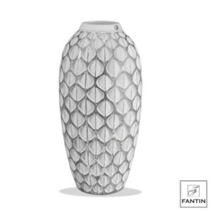VASO POLIRESINA ECLISSE WHITE SILVER CM. 22,5X22,5XH44,5