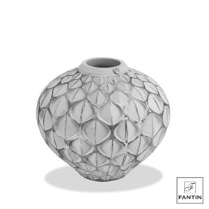 VASO POLIRESINA ECLISSE WHITE SILVER CM. Ø27,5XH23,5