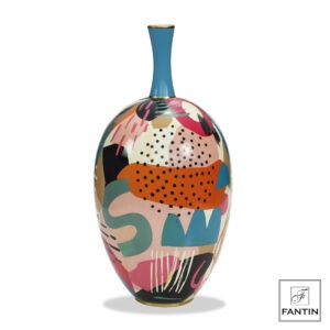 VASO CERAMICA ASTRATTO MULTICOLOR CM. Ø25,5XH50