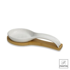 POGGIAMESTOLO PORCELLANA C/BASE BAMBOO CM. 24,5X10XH3,5
