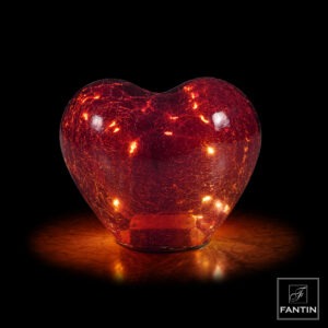 LAMPADA VETRO LED CUORE REDCM. 15X8XH12,5