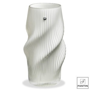 VASO VETRO TORCIGLIONE BIANCO CM. Ø11,5 X H30