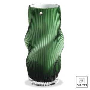 VASO VETRO TORCIGLIONE VERDE CM. Ø11,5 X H30