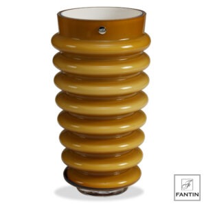 VASO VETRO ANELLI AMBRA CM.Ø17 X H30