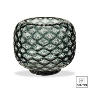 VASO VETRO NIDO D'APE PETROLIO CM. Ø30XH26