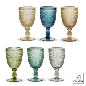 SET 6 CALICI VINO COLORATI VETRO 320 ml