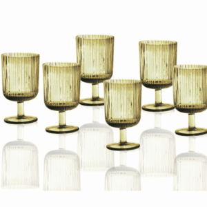 CALICE PLISSE AMBRA SET 6 PZ VETRO
