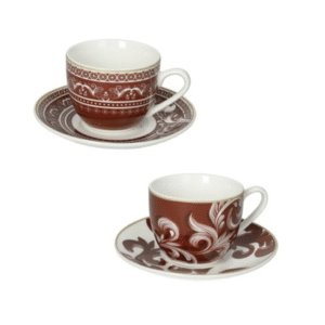 TAZZA THE ROYAL RED SET 2 PZ NEW BONE CHINA