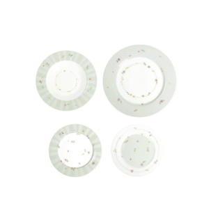 TAVOLA 18 PZ POLLINE VERDE NEW BONE CHINA