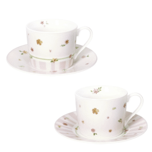 TAZZA THE POLLINE ROSA SET 2 PZ NEW BONE CHINA