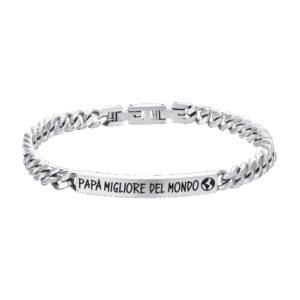 BRACCIALE UOMO IN ACCIAIO PAPA' MIGLIORE DEL MONDO