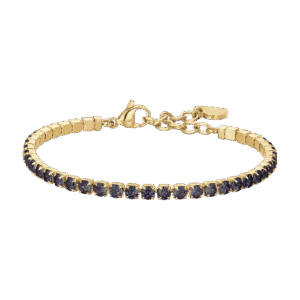 BRACCIALE DONNA TENNIS IN ACCIAIO IP GOLD CON CRISTALLI BIANCHI