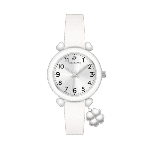 OROLOGIO DONNA BIANCO CON CHARM QUADRIFOGLIO