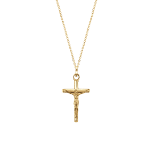 COLLANA UOMO IN ACCIAIO E IP GOLD CON CROCIFISSO