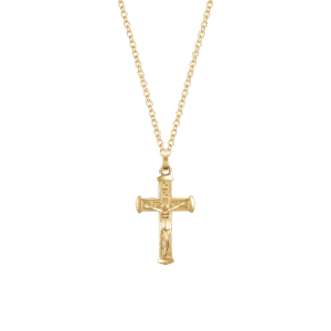 COLLANA UOMO IN ACCIAIO E  IP GOLD CON  CROCIFISSO IP GOLD