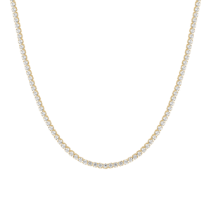 COLLANA TENNIS DONNA IN ACCIAIO CON ZIRCONI BIANCHI COLORE ORO