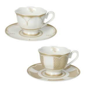 TAZZINA CAFFE GOLDEN EYE SET 2 PZ NEW BONE CHINA