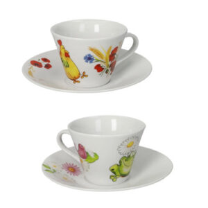 TAZZA THE 4 STAGIONI PRIM-EST SET 2 PZ DECORI ASSORTITI PORCELLANA