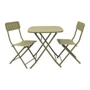 TAVOLO PIEGHEVOLE BISTRO C/2 SEDIE PIEGHEVOLI VERDE METAL