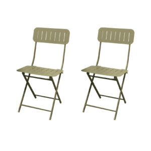 SEDIE PIEGHEVOLI BISTRO SET 2 PZ VERDE METAL
