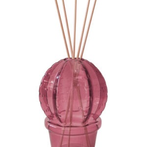 DIFFUSORE DI FRAGRANZA CACTUS PURPLE VETRO C/BASTONCINI FIBER WOOD