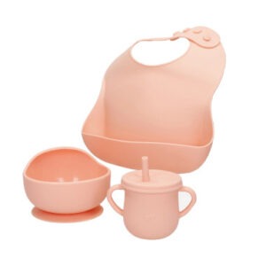 SET PAPPA GNAM SALMONE SET 4 PZ SILICONE
