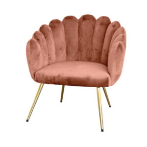 POLTRONA CONCHIGLIA CIPRIA VELLUTO C/ZAMPE ORO METAL