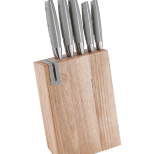 CEPPO NATURAL LEGNO C/AFFILA COLT C/5 COLTELLI INOX