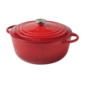 CASSERUOLA COCOTTE ROSSA GHISA SMALTATA 4 LT
